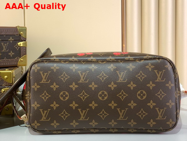 LV x TM Neverfull MM Handbag in Monogram Cherry Coated Canvas M13263 Replica