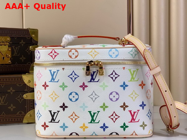 LV x TM Nice BB Vanity Case in White Multicolored Monogram Coated Canvas Replica