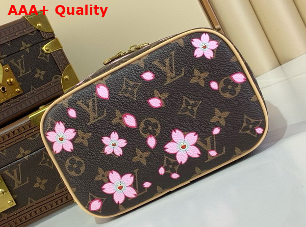 LV x TM Nice Mini Toiletry Bag in Sakura Brown Monogram Coated Canvas M14181 Replica