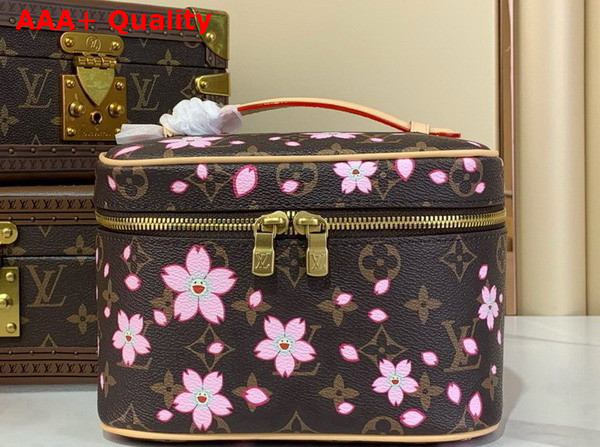LV x TM Nice Mini Toiletry Bag in Sakura Brown Monogram Coated Canvas M14181 Replica
