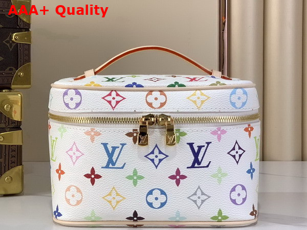LV x TM Nice Mini Toiletry Bag in White Multicolored Monogram Coated Canvas Replica