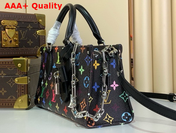 LV x TM Onthego East West Chain Handbag in Black Multicolored Monogram Coated Canvas M13260 Replica