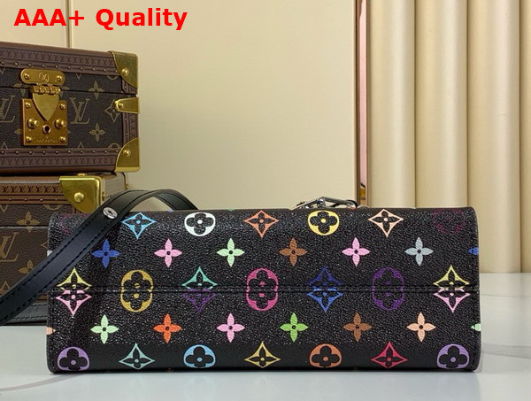LV x TM Onthego East West Chain Handbag in Black Multicolored Monogram Coated Canvas M13260 Replica