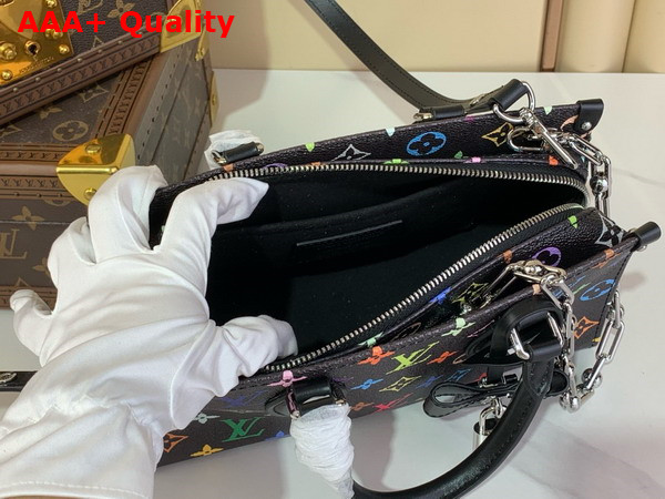 LV x TM Onthego East West Chain Handbag in Black Multicolored Monogram Coated Canvas M13260 Replica