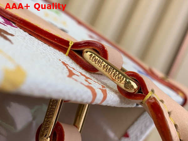 LV x TM Onthego MM Handbag in White Multicolored Monogram Coated Canvas M13079 Replica