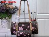 LV x TM Papillon Handbag Sakura Brown Cherry Blossom Monogram Coated Canvas M13097 Replica
