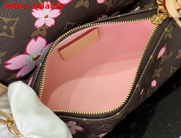 LV x TM Papillon Handbag Sakura Brown Cherry Blossom Monogram Coated Canvas M13097 Replica