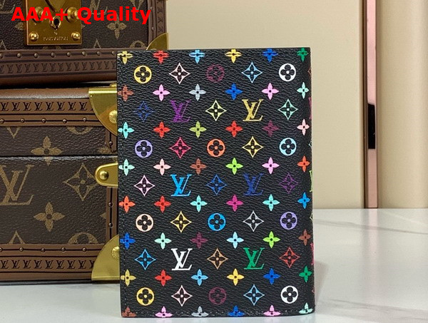 LV x TM Passport Cover in Black Multicolored Monogram Coated Canvas M13414 Replica