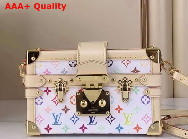 LV x TM Petite Malle Multicolor White Coated Canvas M28243 Replica