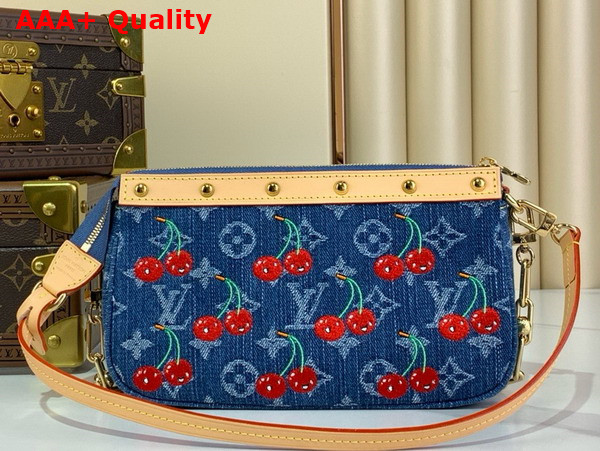 LV x TM Pochette Accessoires Monogram Cherry Denim M13994 Replica