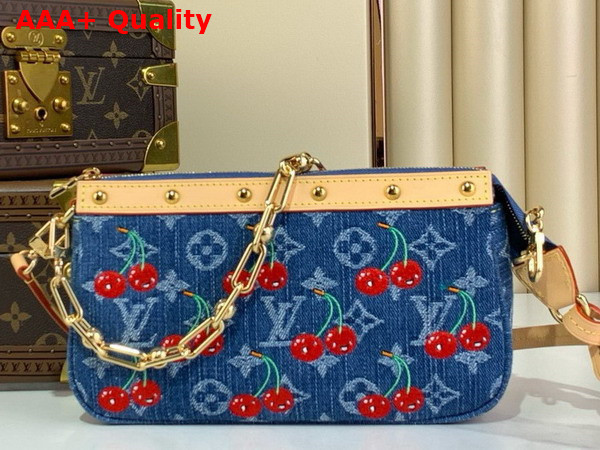 LV x TM Pochette Accessoires Monogram Cherry Denim M13994 Replica