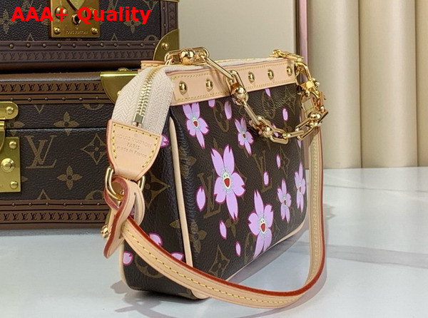 LV x TM Pochette Accessoires in Sakura Brown Monogram Coated Canvas M13666 Replica