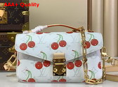 LV x TM Pochette Metis East West Handbag in White Monogram Cherry Coated Canvas M14231 Replica
