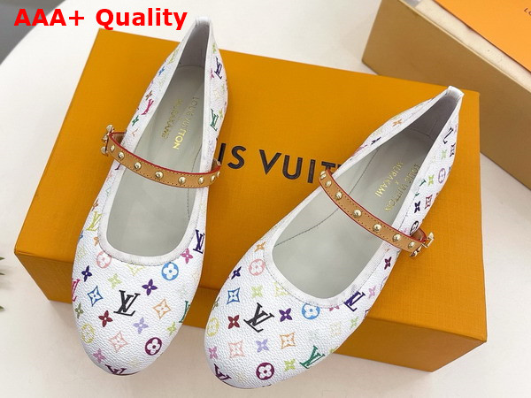 LV x TM Romy Flat Ballerina Pump in Multicolored Monogram Coated Canvas 1AGVFM Replica