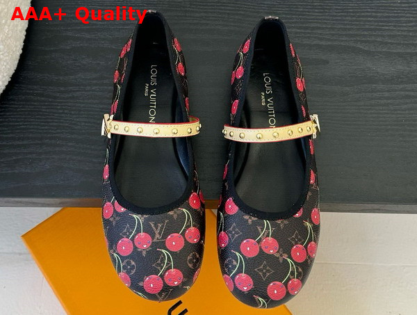 LV x TM Romy Flat Ballerina in Monogram Cherry Coated Canvas Replica