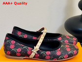 LV x TM Romy Flat Ballerina in Monogram Cherry Coated Canvas Replica