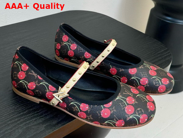 LV x TM Romy Flat Ballerina in Monogram Cherry Coated Canvas Replica