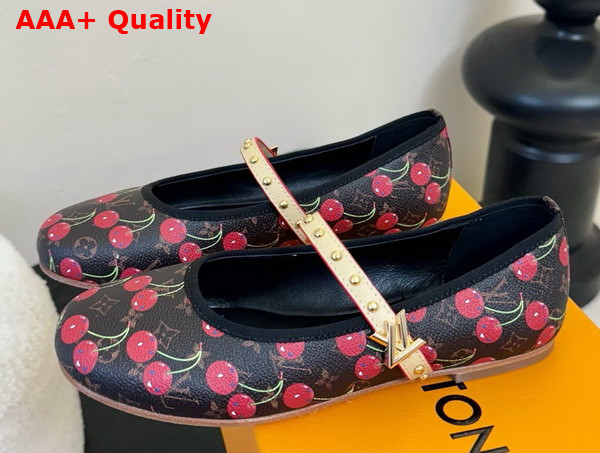LV x TM Romy Flat Ballerina in Monogram Cherry Coated Canvas Replica