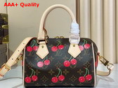 LV x TM Speedy Bandouliere 20 Monogram Cherry Coated Canvas M13094 Replica
