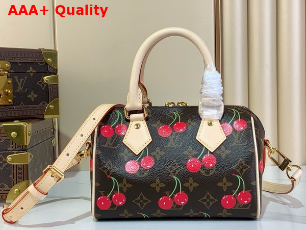 LV x TM Speedy Bandouliere 20 Monogram Cherry Coated Canvas M13094 Replica