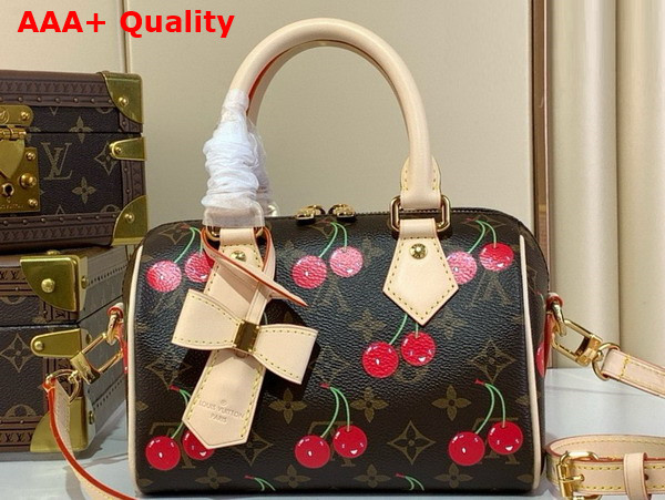 LV x TM Speedy Bandouliere 20 Monogram Cherry Coated Canvas M13094 Replica