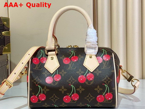 LV x TM Speedy Bandouliere 20 Monogram Cherry Coated Canvas M13094 Replica