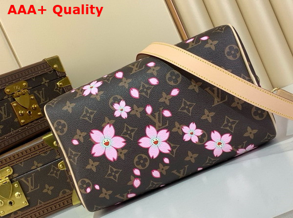 LV x TM Speedy Bandouliere 25 in Sakura Brown Cherry Blossom Monogram Coated Canvas M14174 Replica