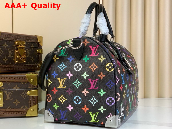 LV x TM Speedy Soft 30 Handbag in Black Multicolored Monogram Coated Canvas M13257 Replica