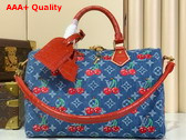 LV x TM Speedy Soft Bandouliere 30 in Monogram Cherry Denim M47627 Replica
