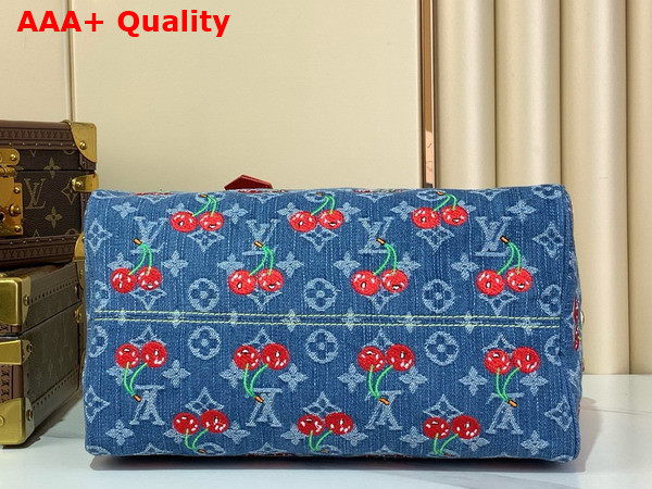 LV x TM Speedy Soft Bandouliere 30 in Monogram Cherry Denim M47627 Replica