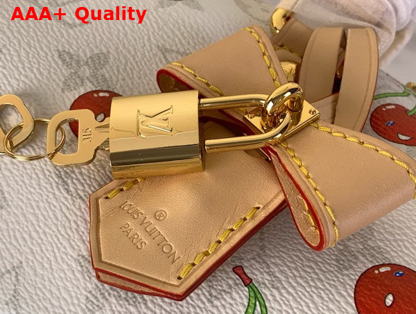 LV x TM Speedy Soft Bandouliere 30 in White Monogram Cherry Coated Canvas M14238 Replica