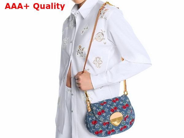 LV x TM Sunset Handbag in Monogram Cherry Denim M13680 Replica