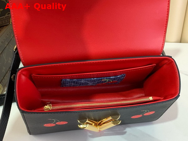 LV x TM Twist MM Handbag in Black Epi Grained Cowhide Leather with Playful Cherry Motifs M14094 Replica