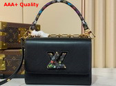 LV x TM Twist MM Slim Handbag in Black Epi Grained Cowhide Leather M13243 Replica