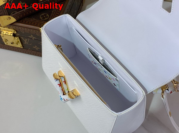 LV x TM Twist MM Slim Handbag in White Epi Grained Cowhide Leather M13678 Replica