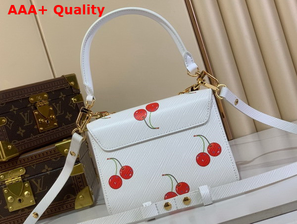 LV x TM Twist PM Handbag in White Epi Grained Cowhide Leather with Playful Cherry Motifs M13239 Replica