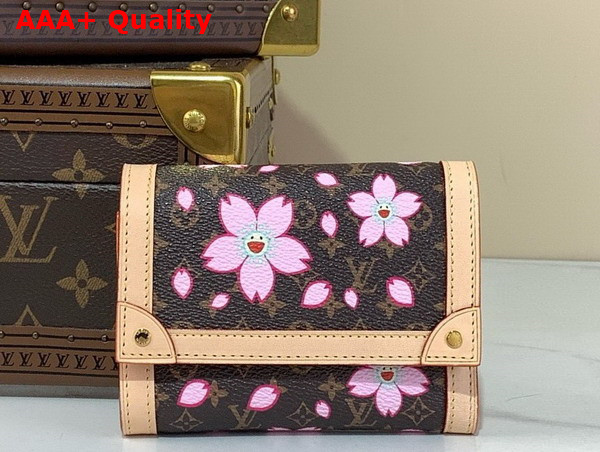 LV x TM Victorine Wallet Sakura Brown Monogram Coated Canvas M13427 Replica