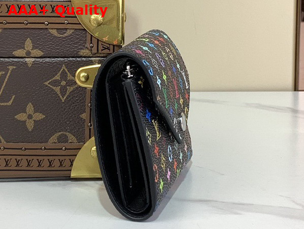 LV x TM Victorine Wallet in Black Multicolor Coated Canvas Replica