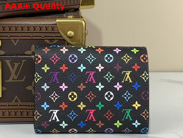 LV x TM Victorine Wallet in Black Multicolor Coated Canvas Replica