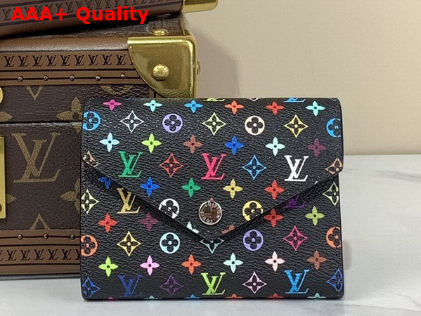 LV x TM Victorine Wallet in Black Multicolor Coated Canvas Replica
