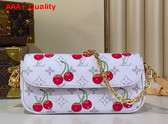 LV x TM Wallet On Chain Ivy Monogram Cherry Canvas M14239 Replica