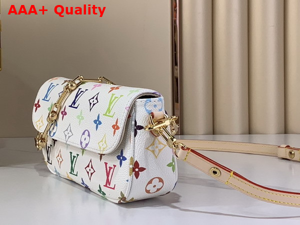 LV x TM Wallet On Chain Ivy in White Multicolored Monogram Canvas Replica
