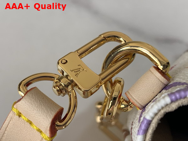 LV x TM Wallet On Chain Ivy in White Multicolored Monogram Canvas Replica