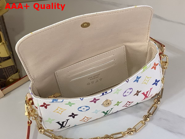 LV x TM Wallet On Chain Ivy in White Multicolored Monogram Canvas Replica