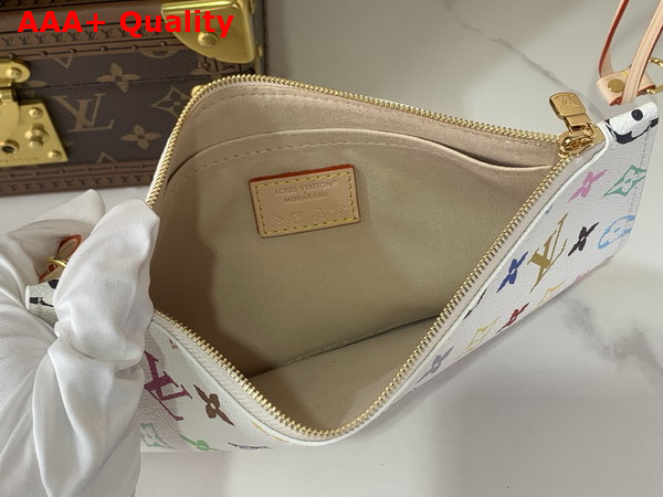 LV x Tm Neverfull MM Tote Bag in White Multicolored Monogram Canvas Replica