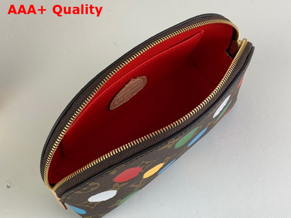 LV x YK Cosmetic Pouch Monogram Coated Canvas with 3D Painted Dots Print M81895 Replica