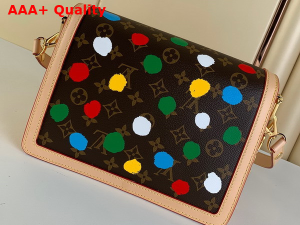 LV x YK Dauphine MM Monogram Coated Canvas with 3D Painted Dots Print M46432 Replica