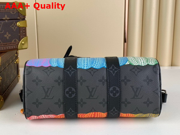 LV x YK Keepall 25 Monogram Eclipse Reverse Coated Canvas with Colorful Pumpkin Print M46437 Replica