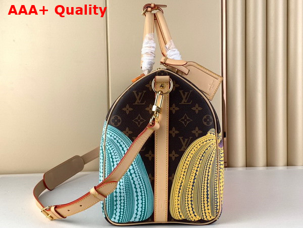 LV x YK Keepall 45 Monogram Coated Canvas with Colorful Pumpkin Print M46471 Replica