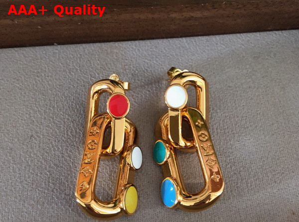 LV x YK LV Edge Painted Dots Earrings Gold Color Finish M01065 Replica